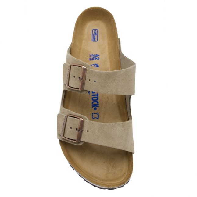 Mens Taupe Suede Arizona Slide Sandals