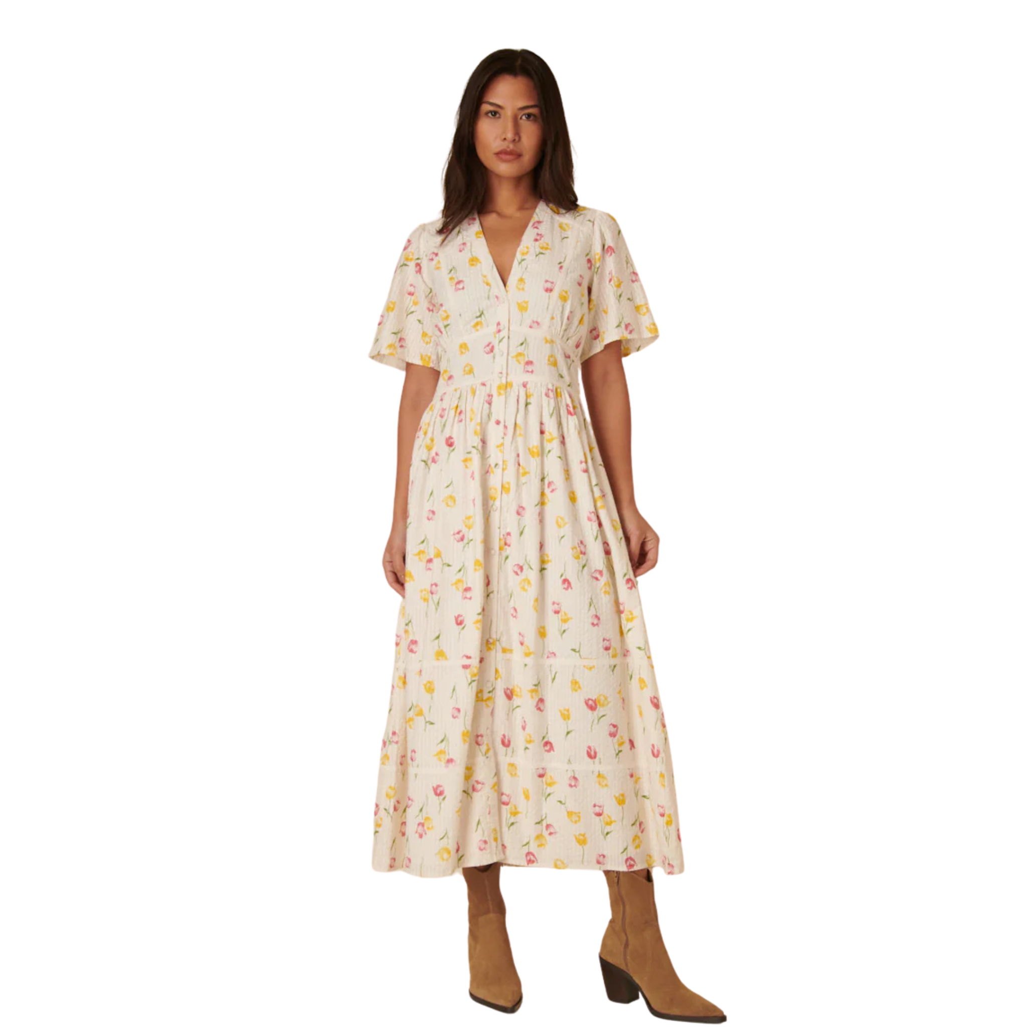 Womens Nobody's Child Cream Sorcha Tulip Print Midi Dress