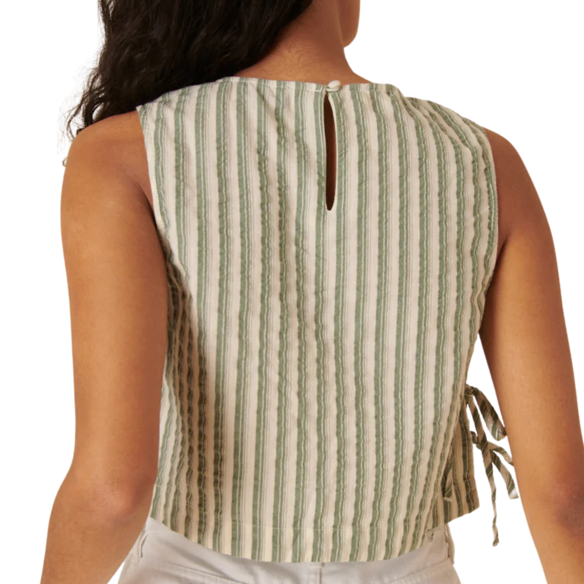 Womens Nobody's Child Beige Green Stripe Verity Co-ord Tank Top