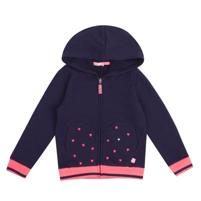 Girls Navy Mini Heart Hooded Tracksuit