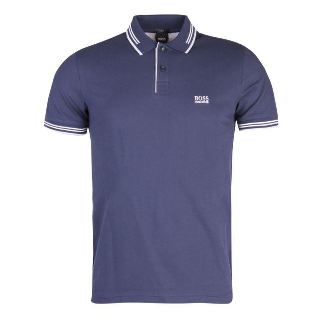 Athleisure Mens Navy Paul Tipped Slim S/s Polo