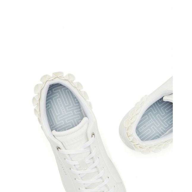 Womens White Astrina Ruffle Trainers