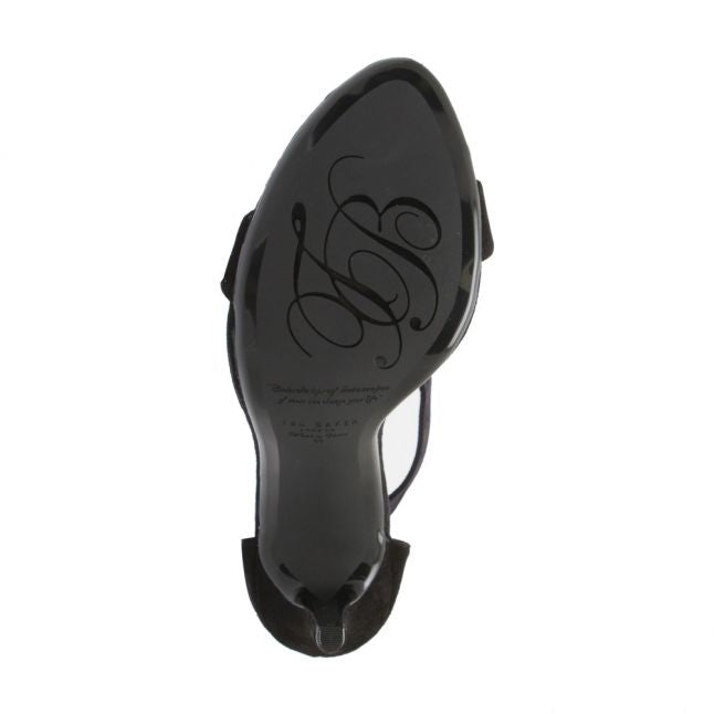 Womens Black Ainm Logo Strap Sandals