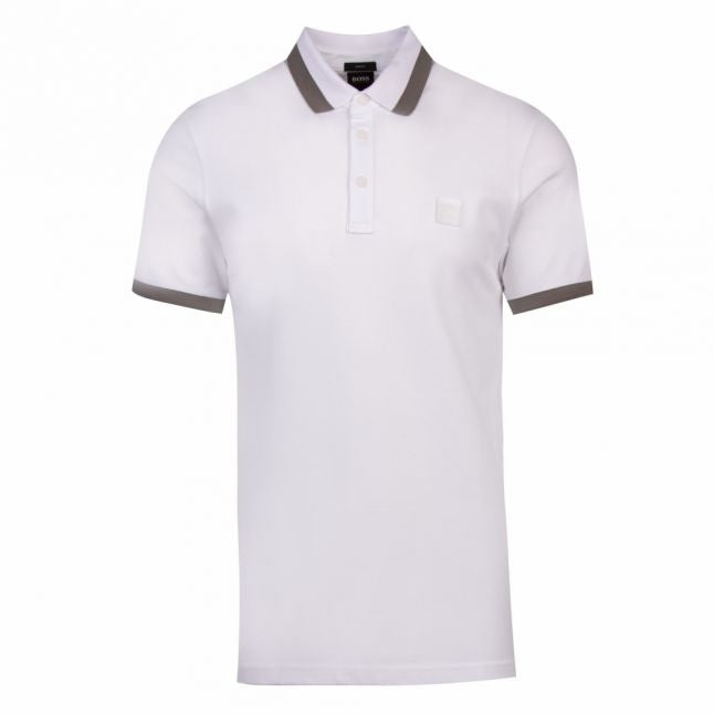 Casual Mens White Ptrans Tipped S/s Polo Shirt