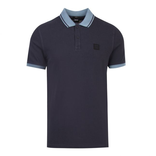 Casual Mens Dark Blue Prim Tipped S/s Polo Shirt