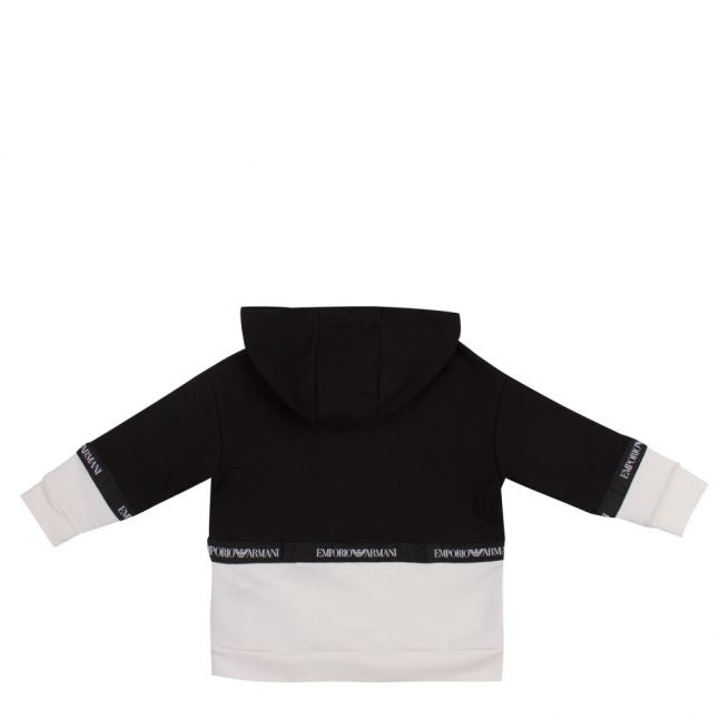 Boys Black Logo Tape Colour Block Hoodie