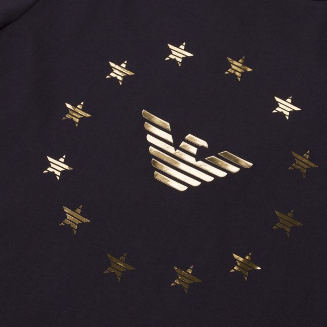 Mens Black Gold Eagle S/s T Shirt