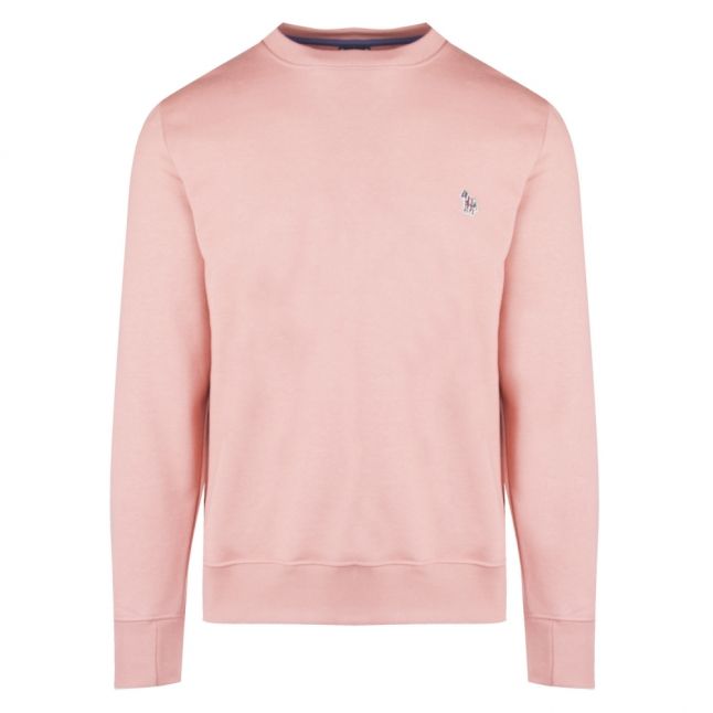 Mens Pink Zebra Crew Neck Regular Fit Sweat Top