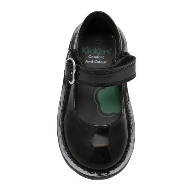 Infant Black Patent Adlar Heart Mary Jane Shoes (5-12)