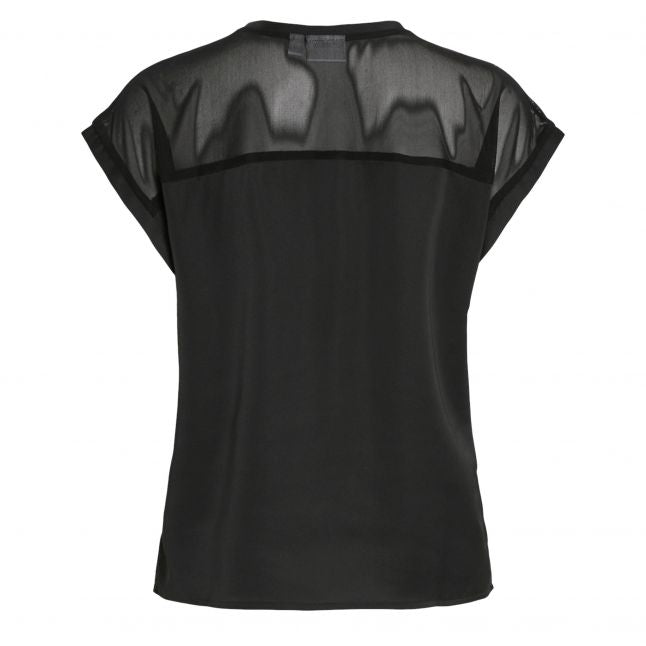 Womens Black Viellette Mesh S/s T Shirt