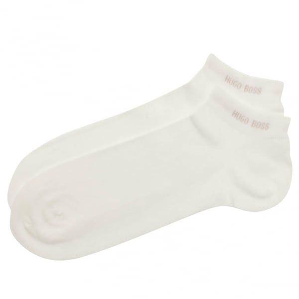 Mens White 2 Pack Trainer Socks