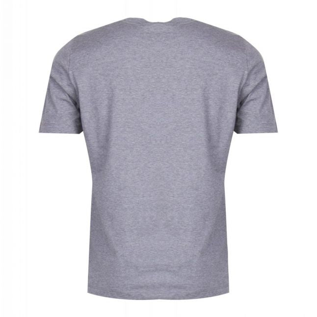 Mens Grey Melange Embossed Logo Regular S/s T Shirt