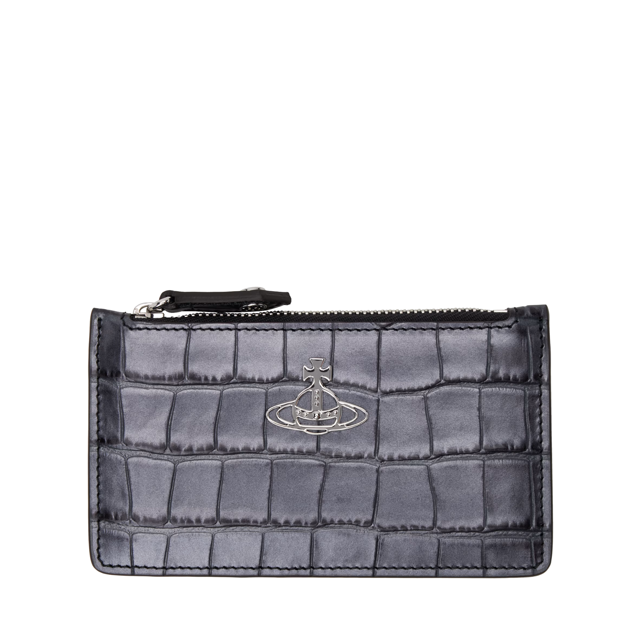 Womens Vivienne Westwood Anthracite Slim LG Croc Card Holder