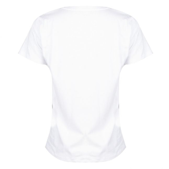 Womens White Graphic S/s T Shirt