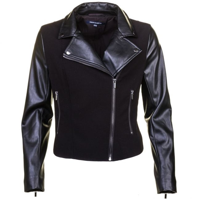 Womens Black Alana Mix Biker Jacket