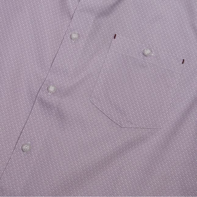 Mens Lilac Donald Geo Print S/s Shirt