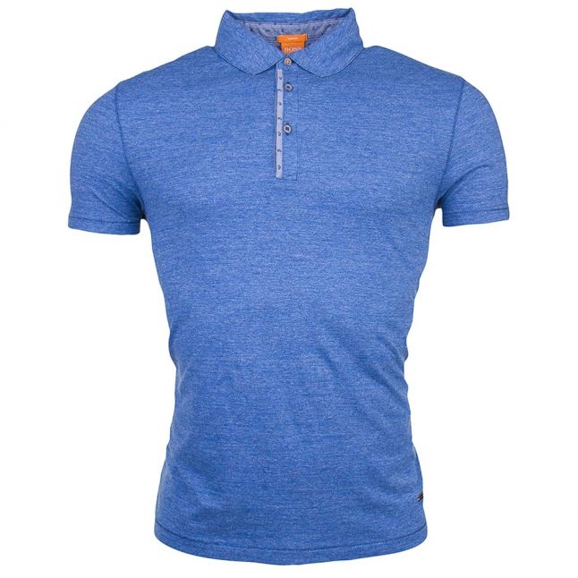 Boss Orange Mens Open Blue Patcherman 1 S/s Polo Shirt