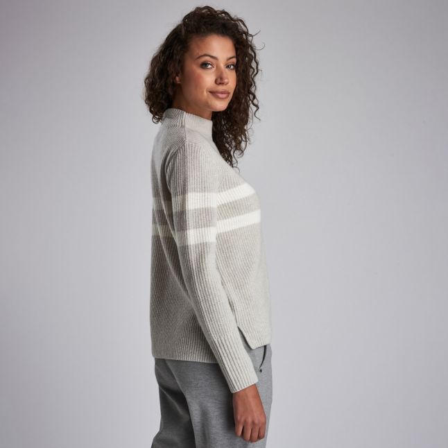 Womens Grey Quayle Stripe Knitted Jumper