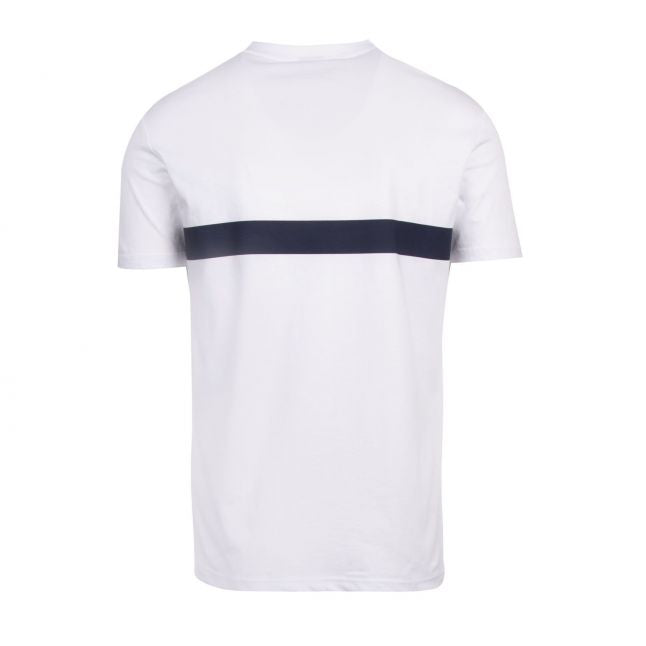 Mens White/Navy Logo Stripe Slim Fit Beach S/s T Shirt