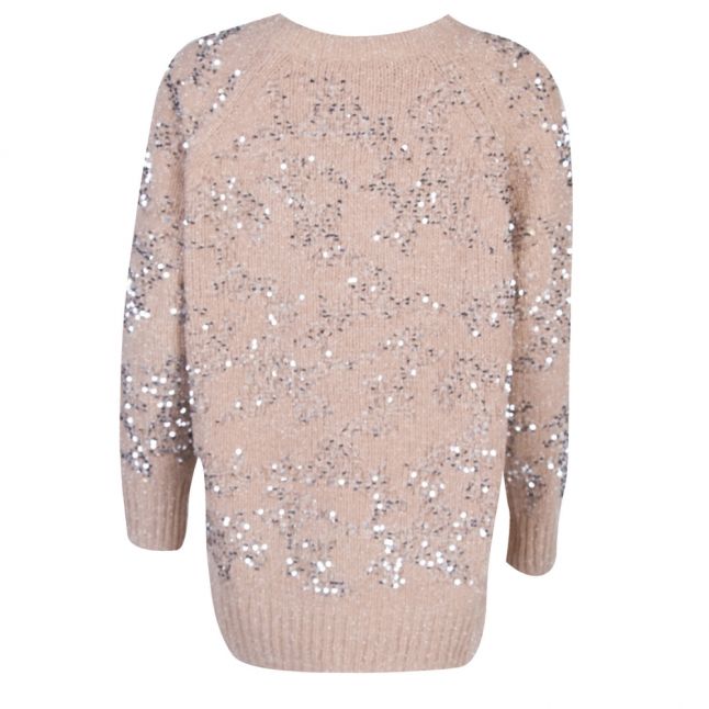 Womens Champagne Rosemary Sequin Knitted Jumper