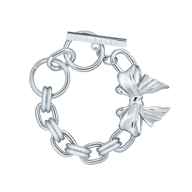 Womens Silver Rossah Bow Chain Bracelet