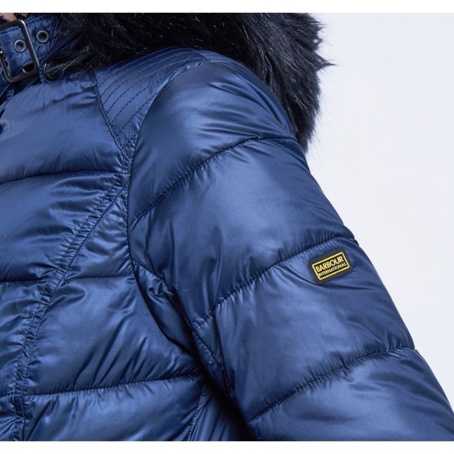 Womens Navy Dunnet Quilted Coat