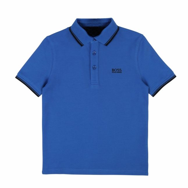 Boys Royal Blue Tipped S/s Polo Shirt