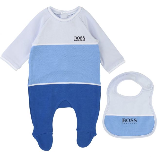 Baby Blue Romper & Bib Set