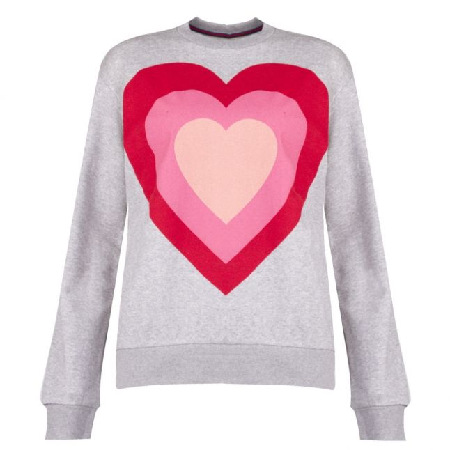 Womens Grey Marl Heart Sweat Top