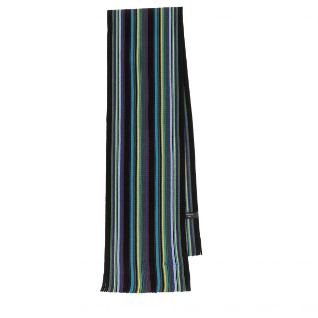 Mens Black Multicolour Stripe Scarf