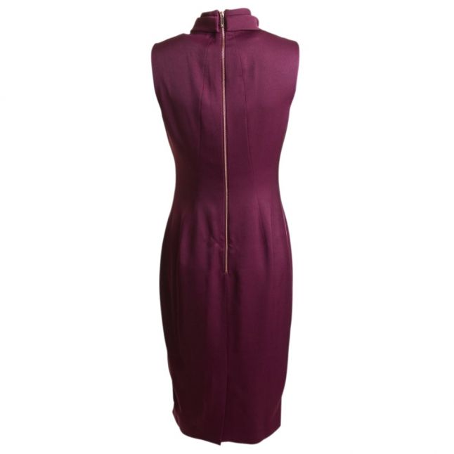 Womens Maroon Eyet Bow Midi Dress