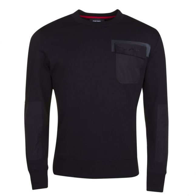 Mens Black S-Crome Crew Sweat Top