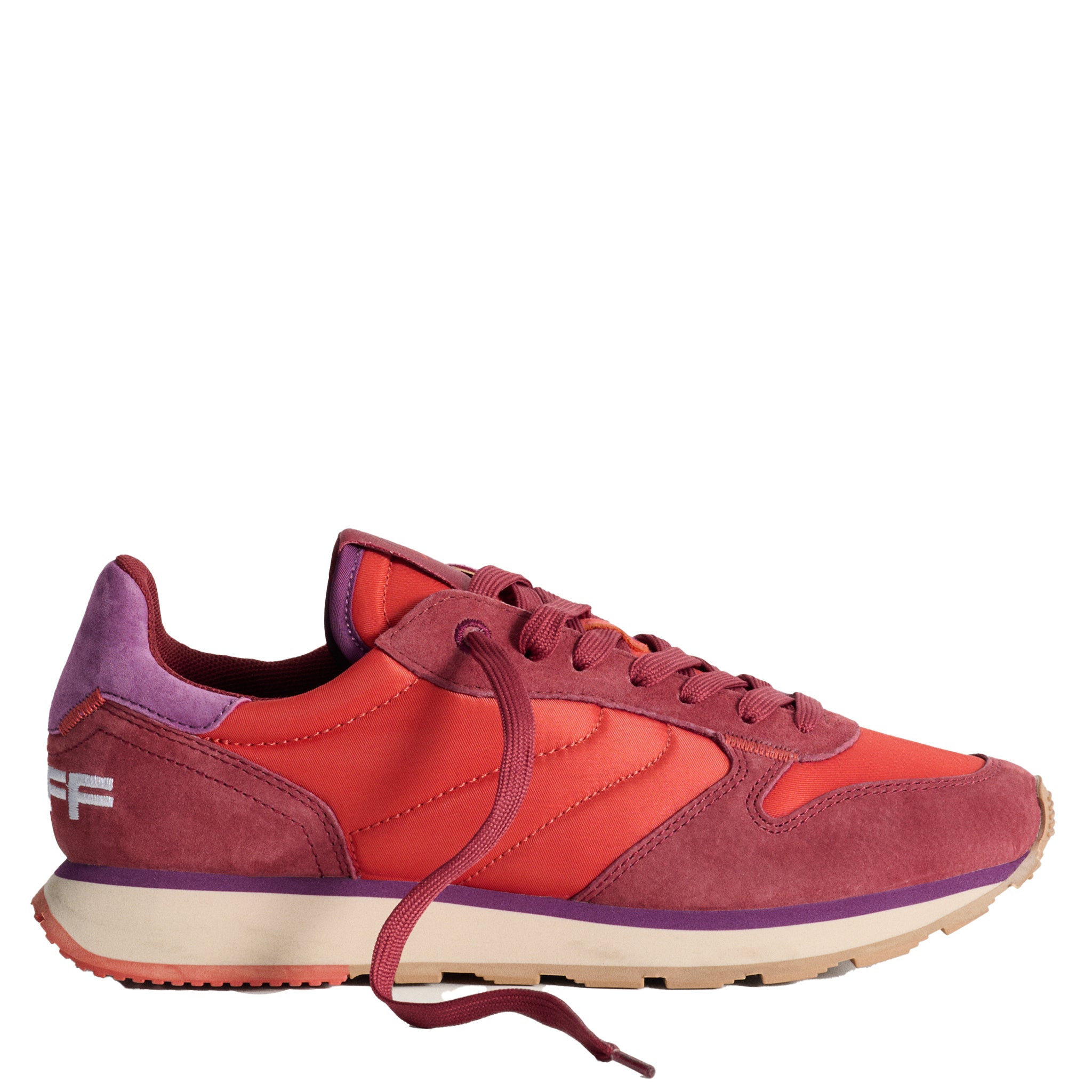 Womens	Burgundy Naxos Track+Field Trainers