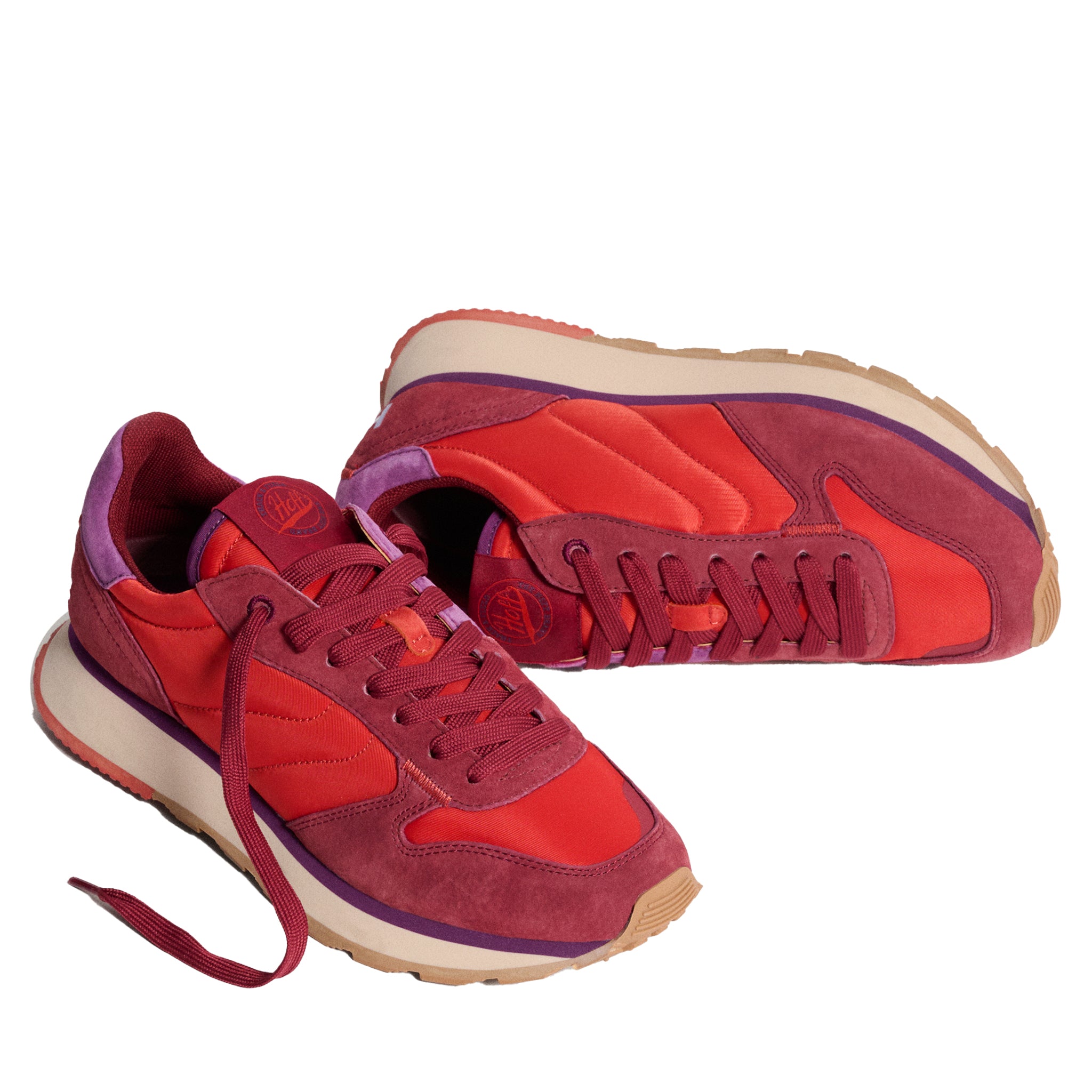 Womens	Burgundy Naxos Track+Field Trainers