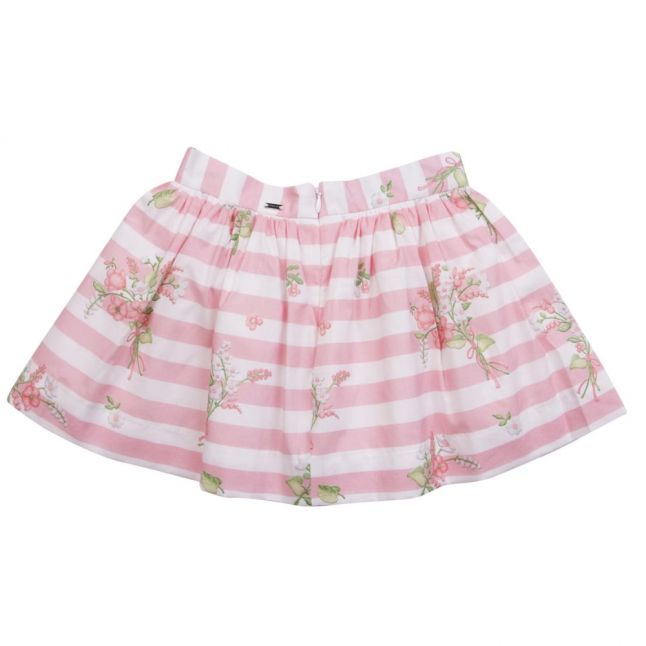 Girls Rose Flowers & Stripes Skirt