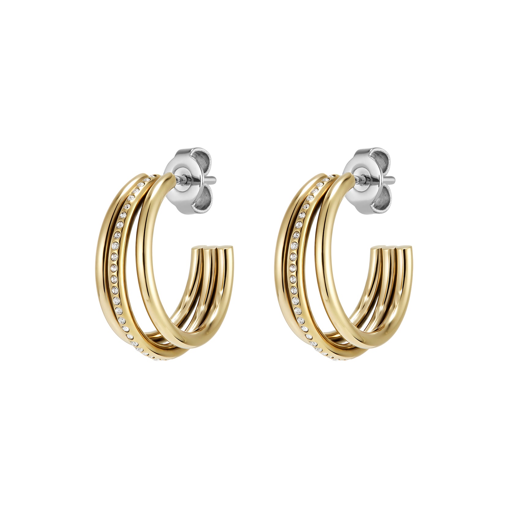 Womens	Olivia Burton	Gold Ever Stacked Hoop Earrings