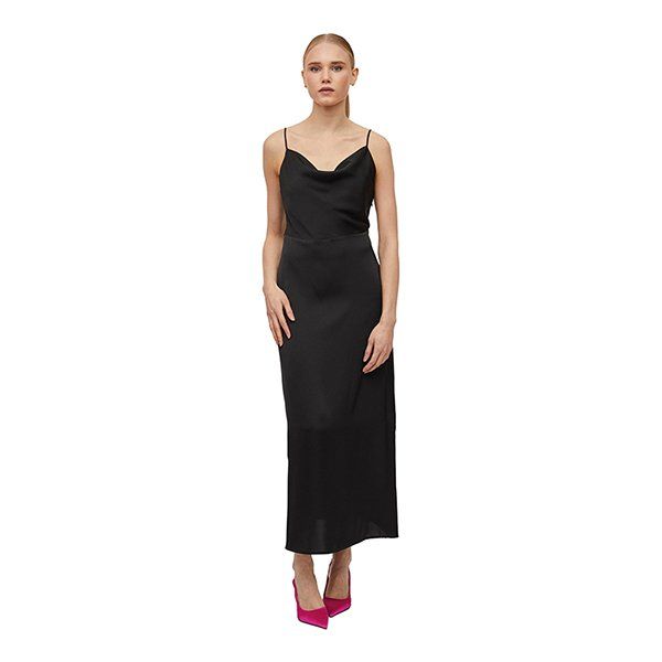 Womens Black Viravenna Satin Cami Dress