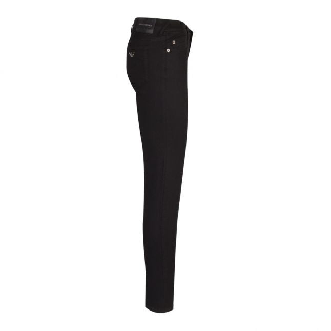 Womens Black J28 Mid Rise Skinny Fit Jeans