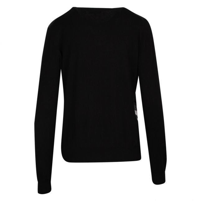 Womens Black Bellae Opal Woven Knitted Jumper