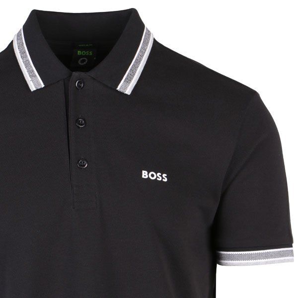 Mens Black Paddy Regular Fit S/s Polo Shirt