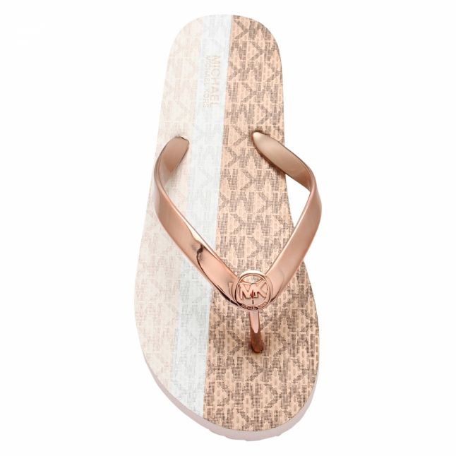 Womens Rose Gold Metallic Flip Flops