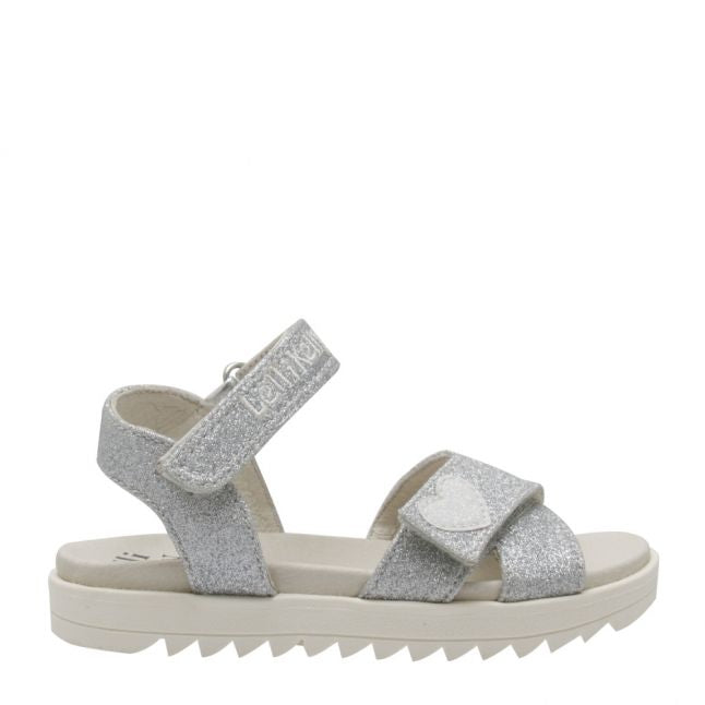 Girls Silver Gliter Anita Sandals (25-35)