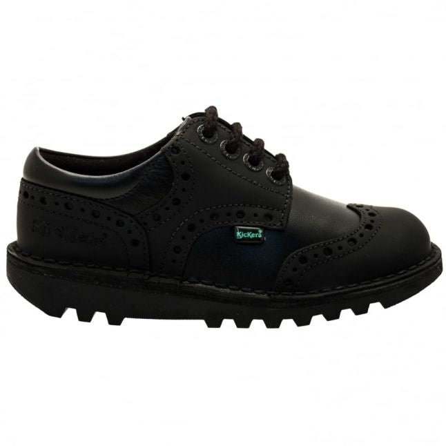 Junior Black Leather Kick Brogman (12.5-2.5)