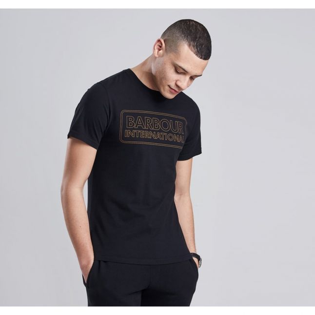 Mens Black Line Logo S/s T Shirt