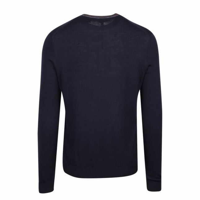 Mens Navy Mailais Crew Neck Knitted Jumper