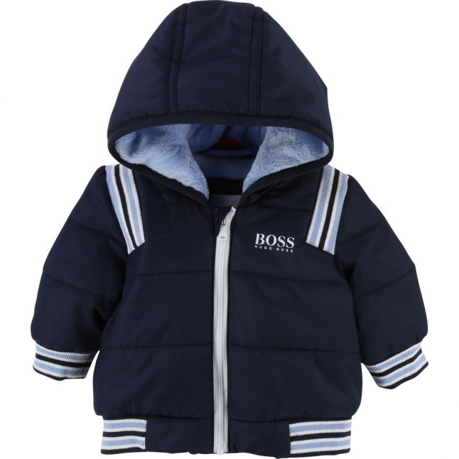 Baby Navy Padded Hooded Coat