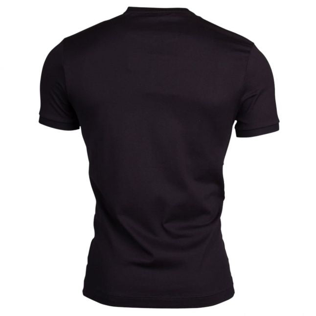 Paul & Shark Mens Black Tonal Logo Shark Fit S/s T Shirt