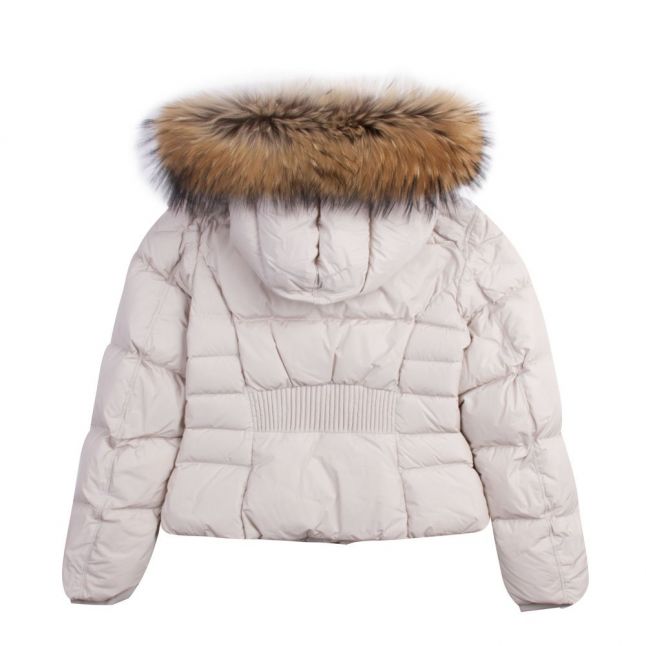 Girls Silver Grey Bambi Fur Hooded Jacket