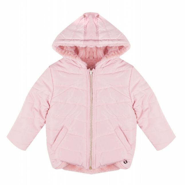 Girls Petal/Faux Fur Padded Reversible Coat