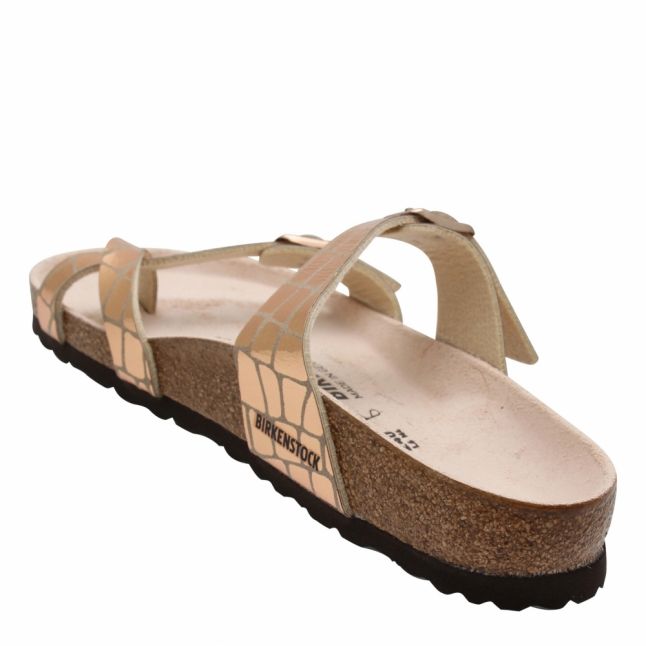 Womens Rose Gold Mayari Gator Gleam Sandals